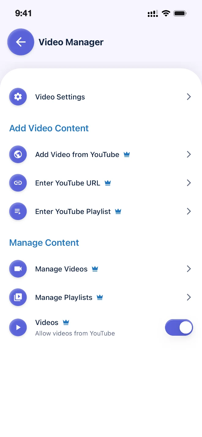 Add your own YouTube videos