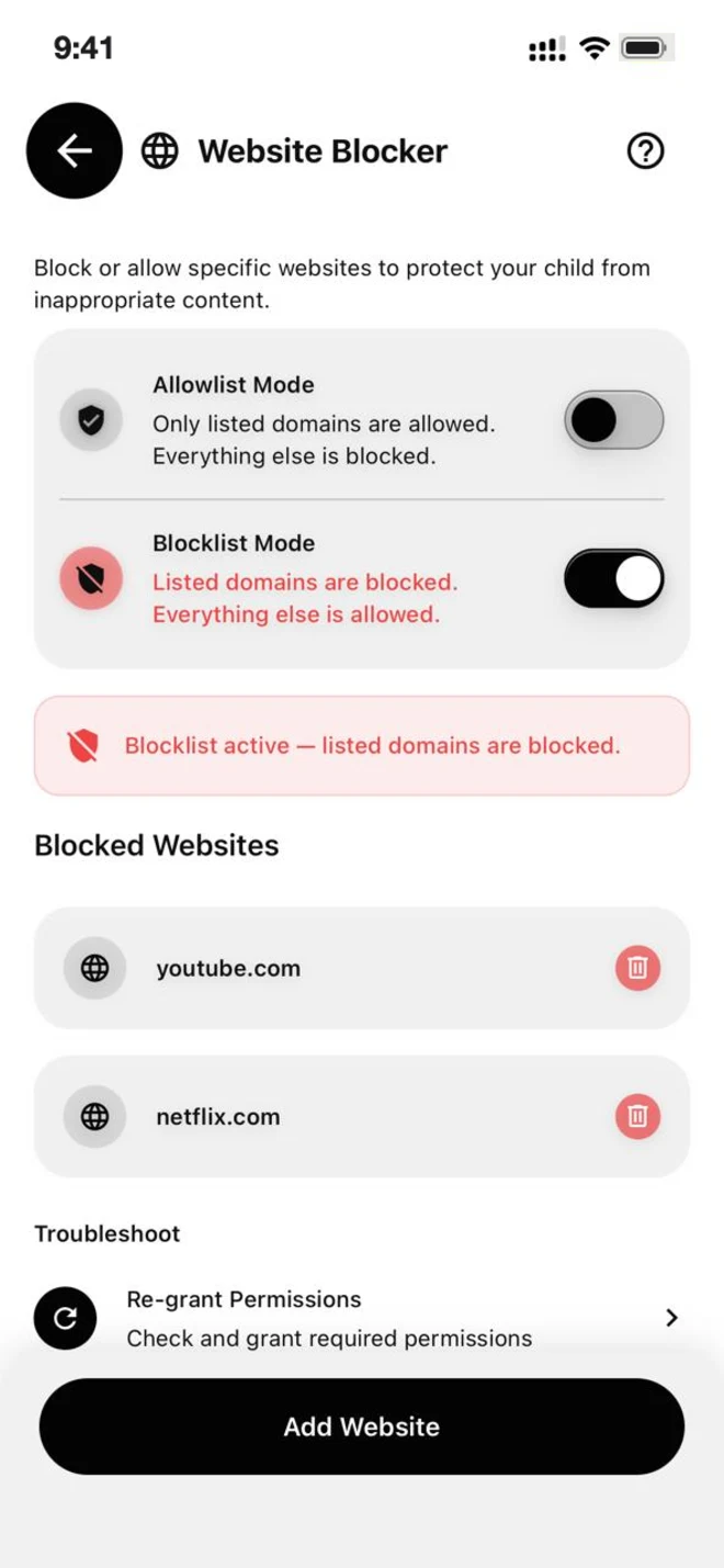Block harmful websites
